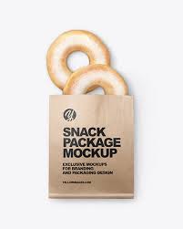 Download Kraft Package W Donuts Mockup In Packaging Mockups On Yellow Images Object Mockups PSD Mockup Templates