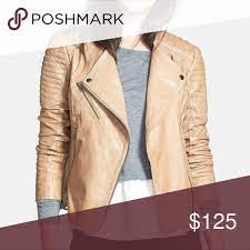 Treasure Bond Tan Genuine Leather Moto Jacket Leather Moto Jacket Moto Jacket Leather Moto