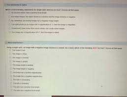 A well structured erd will show only some parts of the finished data model. True Statements For Optics Which Of The Following Chegg Com