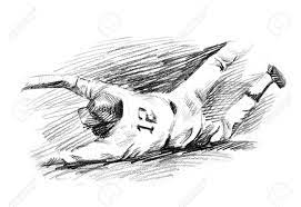 Add a line which will act as the center of the head. Baseball Player Home Run Slide Drawing A Hand Drawn Of Baseball Stock Photo Picture And Royalty Free Image Image 23045946