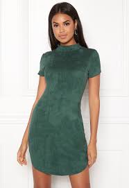 Ax Paris Faux Suede Mini Dress Green Bubbleroom