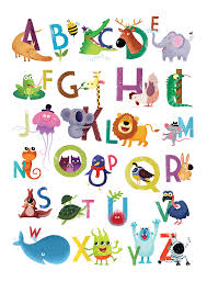 Illustrated Alphabet Letters For Kids Let Kids Learn English The Fun And Easy Way Alphabet Illustration Alphabet Poster Animal Alphabet