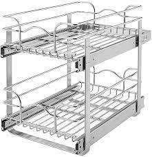 Check spelling or type a new query. Amazon Com Rev A Shelf 5wb2 0918 Cr Base Cabinet Pullout 2 Tier Wire Basket Reduced Depth Sink Base Accessories 9 W X 18 D Inches Home Kitchen