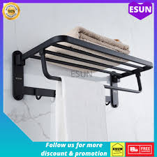 Maybe you would like to learn more about one of these? Black Matte Premium Stainless Steel Towel Rack Towel Shelves Wall Mounted Towel Racks With Hook And Adjustable Bar Shopee Malaysia