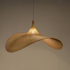 Hat Shape Bamboo And Wood Pendant Lamp Ceiling Lamp Etsy Wood Pendant Lamps Wooden Pendant Lighting Wood Ceiling Lamp