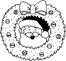 Disegni Da Colorare Natale Una Grande Ghirlanda Con All Interno Babbo Natale Pagine Da Colorare Di Natale Disegni Da Colorare Per Bambini Libri Da Colorare