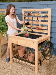 Cedarlast Potting Bench With Sink And Shelf Gardener S Supply