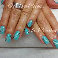 Nailart Blau Turkis Nagel Nageldesign Summernails Nails Nageldesign Kosmetikbehandlung