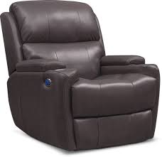 Omega Triple Power Leather Recliner Value City Furniture And Mattresses