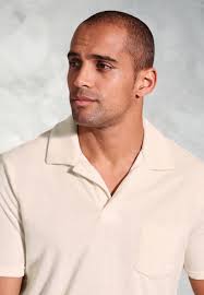 Milton Off White Terry Towelling Polo Shirt