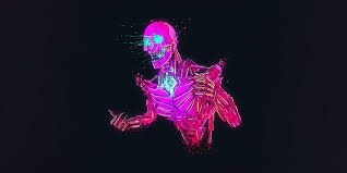 Sunlight, illustration, fantasy art, sunset, red, reflection, sky, artwork, morning, light, color. Hd Wallpaper Artwork Robot Cyberpunk Skull Retrowave Wallpaper Flare