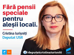 Pensii speciale alesi locali neconstitutionale. Cristina Iurisniti Proiect Legislativ Usr De Eliminare A Pensiilor Speciale Din Administratia Locala
