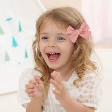 Amazon.com : 3.2'' Girls Pink Linen Hair Bows Clips