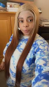 30 inch hair blend gold/ brown wig