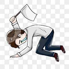 Hand Drawn Failure Emoji Raise A White Flag Crying Man Loser Png Transparent Clipart Image And Psd File For Free Download White Flag How To Draw Hands Crying Man
