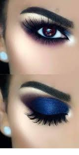 Bright Blue Eye Makeup With Nice Earrings Blue Eye Makeup Ladies Eye Makeup Eye Makeup