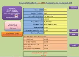 pension calculator for pre 2016 pensioners excel tool dop