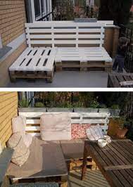 Simple, fonctionnelle et encourage le recyclage Meuble De Jardin Fait De Palette Cela Donne Hyper Bien Patio Diy Decor De Patio Petit Patio