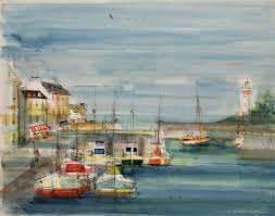 Sacha Chimkevitch Peinture Originale Gouache Petit Port Normand 4 Peinture Originale Comment Peindre Peinture