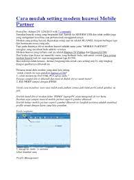 Maybe you would like to learn more about one of these? Cara Mudah Setting Modem Huawei Mobile Partner