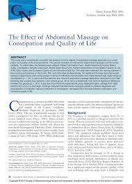 Please note the following policy regarding the filing of forms which collect a person's individual information: Pdf The Effect Of Abdominal Massage On Constipation And Quality Of Life