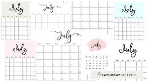 Our calendars are free to use and are available as pdf calendar and gif image calendar. Cute Free Printable July 2021 Calendar Saturdaygift