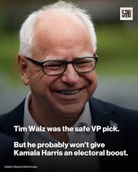 In the end, Vice Pres. Kamala Harris made the safe choice. On Tuesday  morning, the Democratic presidential nominee tapped Minnesota Gov. Tim Walz  to be her running mate. The 60-year-old, white, male