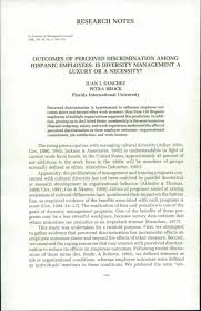 Pdf Outcomes Of Perceived Discrimination Among Hispanic Employees Is Diversity Management A Luxury Or A Necessity