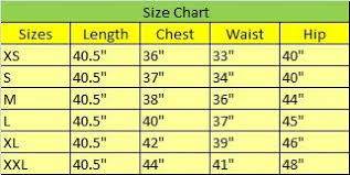 kurti size chart as measured on the garment in 2019