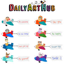 Free Animals In The Sky Messages Clip Art Set Clip Art Free Clip Art Art Set