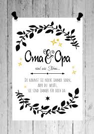 Fine Art Druck Oma Opa Sterne Kunstdruck Print Geburtstagsgeschenke Fur Grossmutter Mutti Geburtstagsgeschenk Spruche Fur Oma