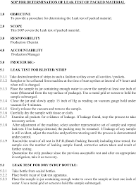 Confirm the samples are detected and rejected. Sop For Determination Of Leak Test Of Packed Material Pharmastate Blog