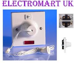 Wiring 3 switches for a bathroom. Building Materials Supplies Shower Pull Cord Switch Double Pole Bathroom Extractor Fan Ceiling Neon Bg 45a Electrical