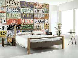 It's also a sweet addition to a playroom for the budding traveler. License Plate Collage Wall Mural Wall Murals Eazywallz