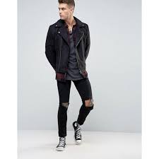 Esprit Faux Leather Biker Jacket 125 Aud Liked On Polyvore Featuring Men S Fashion Men S Clot Faux Suede Biker Jacket Faux Leather Jacket Men Biker Jacket