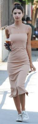 Emily Ratajkowski Wearing Shoes Converse Dress Lpa Emily Ratajkowski Style Emily Ratajkowski White Dress Fashion