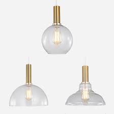 Brass Barn Dome Globe Pendant Light 1 Head Simple Style Clear Glass Pendant Lamp For Kitchen Takeluckhome Com