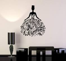 Vinyl Decal Wedding Dress Bridal Shop Woman Art Wall Stickers Mural Unique Gift Ig065 Wall Stickers Murals Bridal Shop Wall Stickers