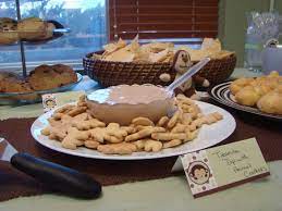 Food For Monkey Baby Shower Animal Crackers Dips Animal Baby Shower Theme Monkey Baby Shower Baby Shower Monkey Theme