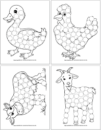 These free printable farm animal dot marker coloring pages are great for your preschool farm theme or anytime fun. Free Printable Farm Animal Dot Marker Coloring Pages For Toddlers Preschoolers The Artisan Life