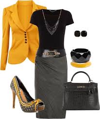 Pencil Grey Black Mustard Fashion My Style Business Fashion