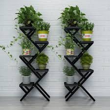 Online Shop 5 Pots Balcony Indoor Flower Pot Holder Garden Flower Stand Iron Pergolas Home Decoration Plant Decor Indoor Indoor Flower Pots House Plants Decor