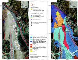 Figure 4 Overview Of The Panamint Valley Area Faults Are Plotted In Red Left Fault Map Of The Panamint Valley Satellite Image Sedimentary Photo Location