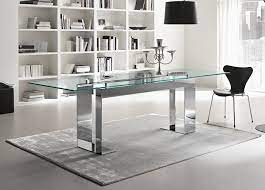A modern glass dining table gives the feeling that you are dining on air or so i have heard. Tonelli Miles Glass Chrome Dining Table Contemporary Dining Tables