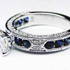 Pin By Pamela On Weddings Blue Sapphire Wedding Ring Vintage Engagement Rings Diamond Engagement Rings Vintage