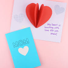 Make a hole at the top of each half of the card; Diy Pop Up Heart Mother S Day Card Fun365