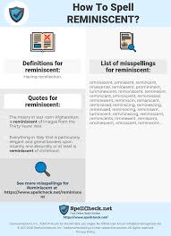 Meaning of the name origin of the name names meaning names starting with names of origin. How To Spell Reminiscent And How To Misspell It Too Spellcheck Net