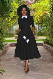 Elegant Casual Vintage Style Collar Dress African Fashion Dresses Elegant Dresses Collar Dress