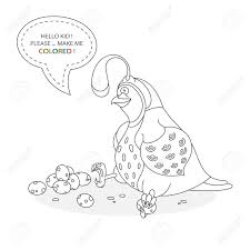 A close relative to the quail. Black And White Coloring Book Page Cartoon Character Of A Funny Cute Quail And Eggs Card From A Set For The Development Of Children Vector Illustration Royalty Free Cliparts Vectors And Stock