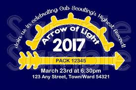 Arrow Of Light 106 Personalized Printable Invitation Arrow Of Lights Arrow Of Light Ceremony Print Your Own Invitations